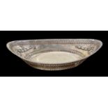 JAMES DIXON & SONS LTD; a late Victorian hallmarked silver oval pierced dish with swag decoration,