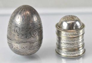 THOMAS WILLMORE; a George III hallmarked silver nutmeg grater of circular form, Birmingham 1800,