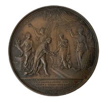 A 19th century bronze plaque commemorating Queen Victoria's visit to the City of London, November