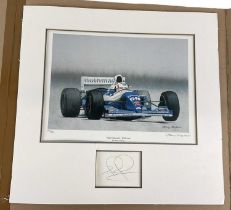 † HARRY AMSON; a signed limited edition print, 'Nigel Mansell - Williams', with inset signature