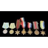 A group of WWI, WWII and Russian military medals including the U.S.S.R. Medal for Distinguished