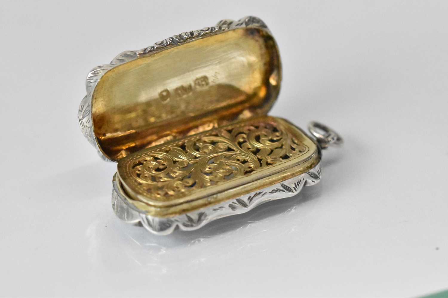 ALFRED TAYLOR; a Victorian hallmarked silver vinaigrette with pierced gilt interior, Birmingham - Image 2 of 4