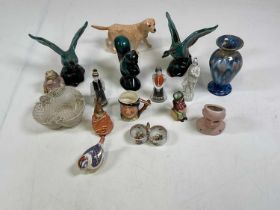 A quantity of various ceramics including Royal Crown Derby, Royal Doulton, Beswick and Coleridge.