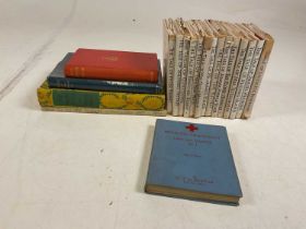 A collection of books including Beatrix Potter 'Alice in Wonderland', published 1931 and 'The