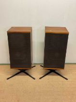 BOWERS AND WILKINS; a pair of DM2 speakers, serial number 18807A, height including stand 81cm.