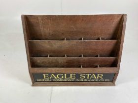 A wooden document holder for Eagle Star and British Dominions Insurance Co Ltd, height 47cm, width