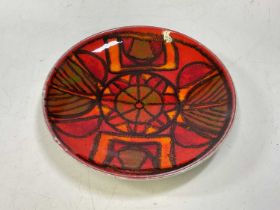 POOLE POTTERY; a 'Delphis' shape 3 plate, diameter 20cm.