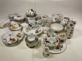ROYAL WORCESTER; a quantity of 'Evesham' dinnerware including dinner plates, side plates,