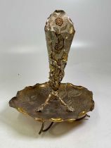 An early 20th century gilt metal leaf decorated centrepiece, height 54cm.