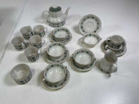 ROYAL DOULTON; a 'Tapestry' pattern tea/coffee set consisting of pot, milk jug, sugar bowl, six cups