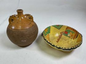 BURGESS & LEIGH; a Burleigh Ware bowl and a stoneware bottle/jar (2). Height of bottle 24cm