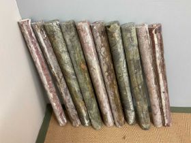 Ten various marble architectural round posts, height 76cm.