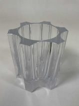 LOOS: a cut glass wine cooler of shaped form with hobnail cut base, height 19cm