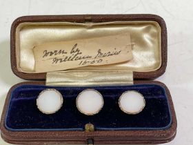 A set of gentleman's boxed gold studs