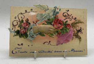 An interesting group of vintage and antique Valentines, the earliest example being 1851 and