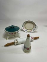 T G GREEN; 'Fleur' design, rolling pin, lidded tureen, trivet and other items including Wedgwood