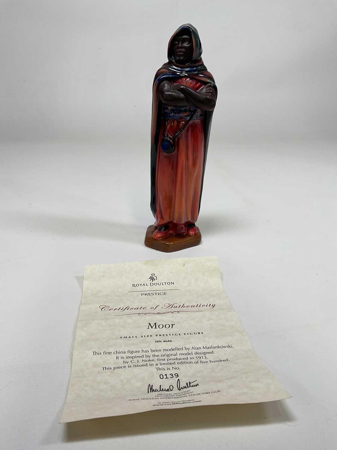 ROYAL DOULTON; prestige 'Moor' figure, HN4646 with certificate, limited Edition 139 of 500, height