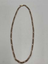 A 9ct yellow gold chain, length 45cm, approx 5.35g.