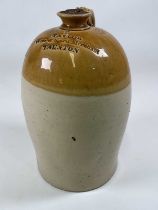 F MELSOM POTTERY, BRISTOL; a stoneware flagon manufactured for Taylor Wine & Spirit Merchant,