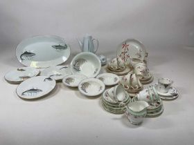 A quantity of mid century and earlier ceramics, including Swinnertons 'Bamboo', Shelley, Paragon,