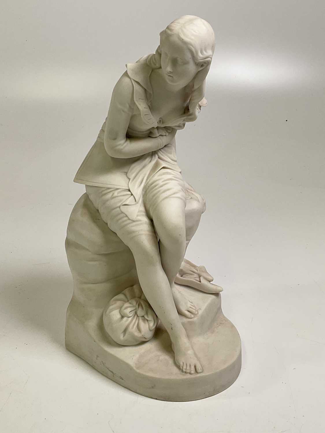 MINTON; a mid-19th century Parian figure 'Dorothea' from Don Quixote, with the impressed mark for