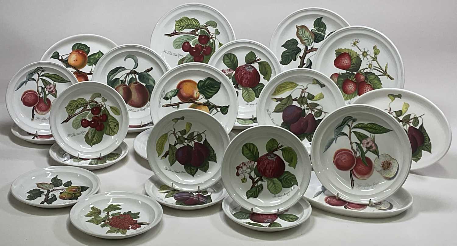 PORTMEIRION; a part dinner service in 'Pomona' pattern, comprising 11 dinner plates, 4 oval
