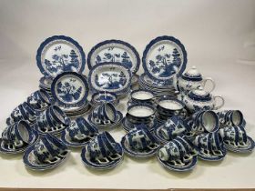 BOOTHS; a large quantity of blue and white 'Real Old Willow', to include dinner plates, side plates,