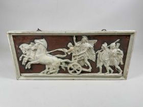 PETER IPSEN (1815-1860); a ceramic plaque with raised relief decoration of a neo classical scene