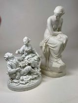 A Parian ware figure, 'Solitude' by J Lawlor, issued and presented as prizes by the Art Union of