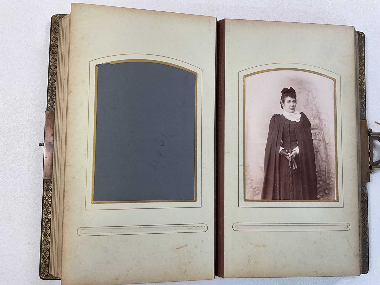 An Edwardian photograph album, almost full with many portrait photographs, LANG ANDREW; THE RED BOOK - Image 17 of 23