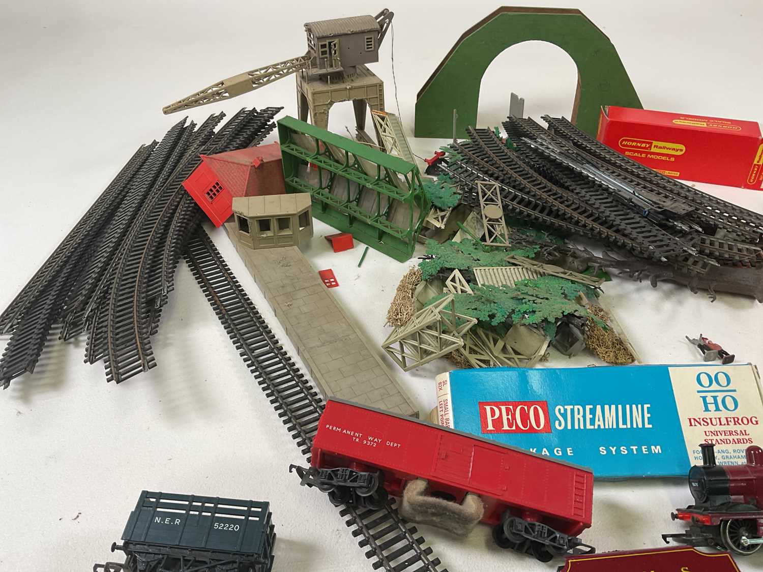 HORNBY; train items, including track, scenery and boxed point sets, boxed horse box and coke wagon - Image 4 of 5