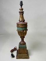 HARRODS OF KNIGHTSBRIDGE; an Italian Florentine style table lamp, carved wood and painted in