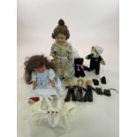 DOLLS AND TEDDIES; a group comprising a small Merrythought bear, three Nora Wellings sailors, an