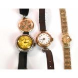 ROTARY; a lady's vintage 9ct yellow gold wristwatch with gold bracelet, combined approx. 17.92g, a