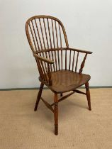 A 19th century stick back Windsor elbow chair.