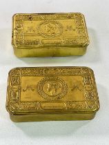 Two Princess Mary 1914 Christmas tins, one with remnants of contents (2)