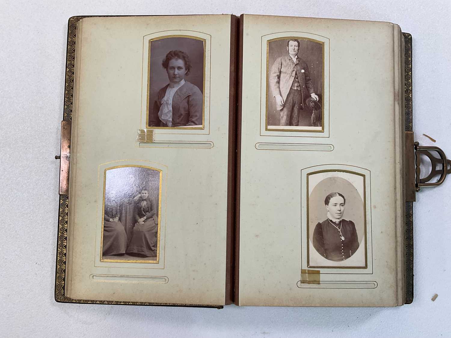 An Edwardian photograph album, almost full with many portrait photographs, LANG ANDREW; THE RED BOOK - Image 9 of 23