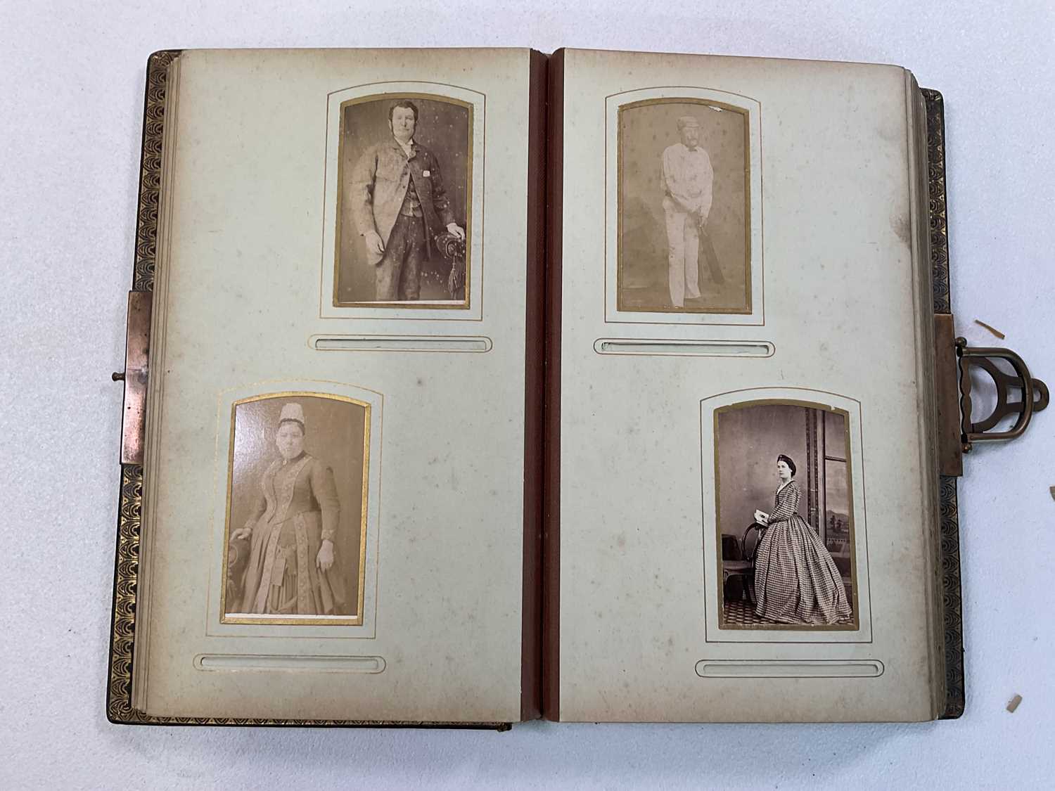 An Edwardian photograph album, almost full with many portrait photographs, LANG ANDREW; THE RED BOOK - Image 14 of 23