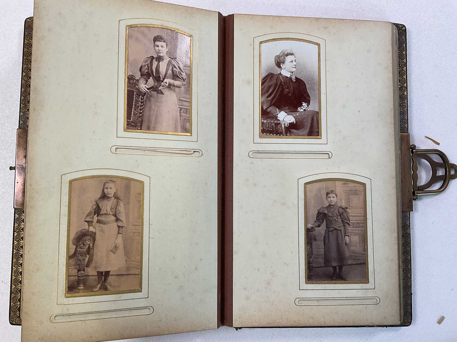 An Edwardian photograph album, almost full with many portrait photographs, LANG ANDREW; THE RED BOOK - Image 10 of 23