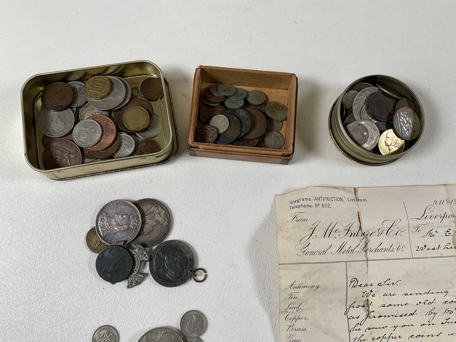 An interesting mixed collection of coins, predominantly early 20th century including English, - Image 2 of 3