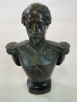 BONAPARTE INTEREST; a mid to late 19th century bronze bust by Emile Thomas depicting Louis Napoleon,