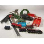 HORNBY; train items, including track, scenery and boxed point sets, boxed horse box and coke wagon