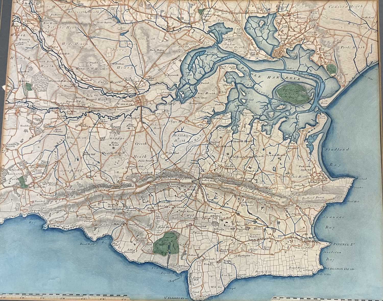 An unframed map of 'Poole, from the Ordnance Survey', undated but circa 1837, 33 x 20cm, together - Image 3 of 4