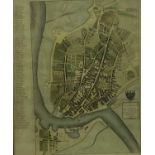 A Map of the 'Plan of Poole', undated, coloured, showing the town and harbour, with the street names