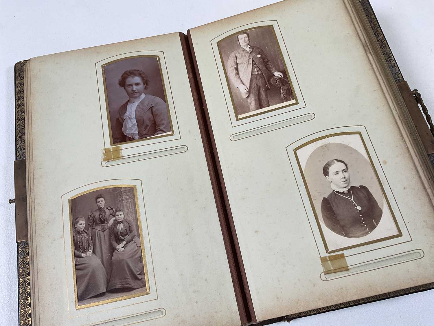 An Edwardian photograph album, almost full with many portrait photographs, LANG ANDREW; THE RED BOOK - Image 6 of 23