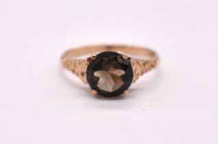 A 9ct yellow gold dress ring, size M 1/2, approx. 2g.