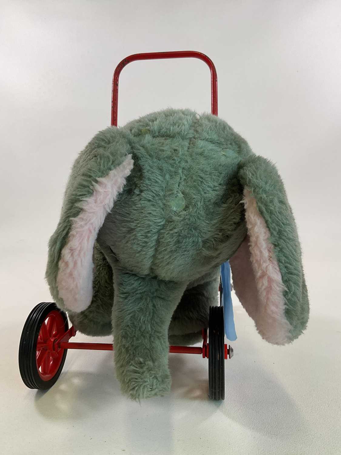 DEANS; a vintage push along plush elephant, height 52cm Condition Report: Age related wear - Image 4 of 4