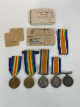 A WWI medal pair awarded to 84237, Dvr. R. McEwan R.A., a further WWI medal pair awarded to 17941