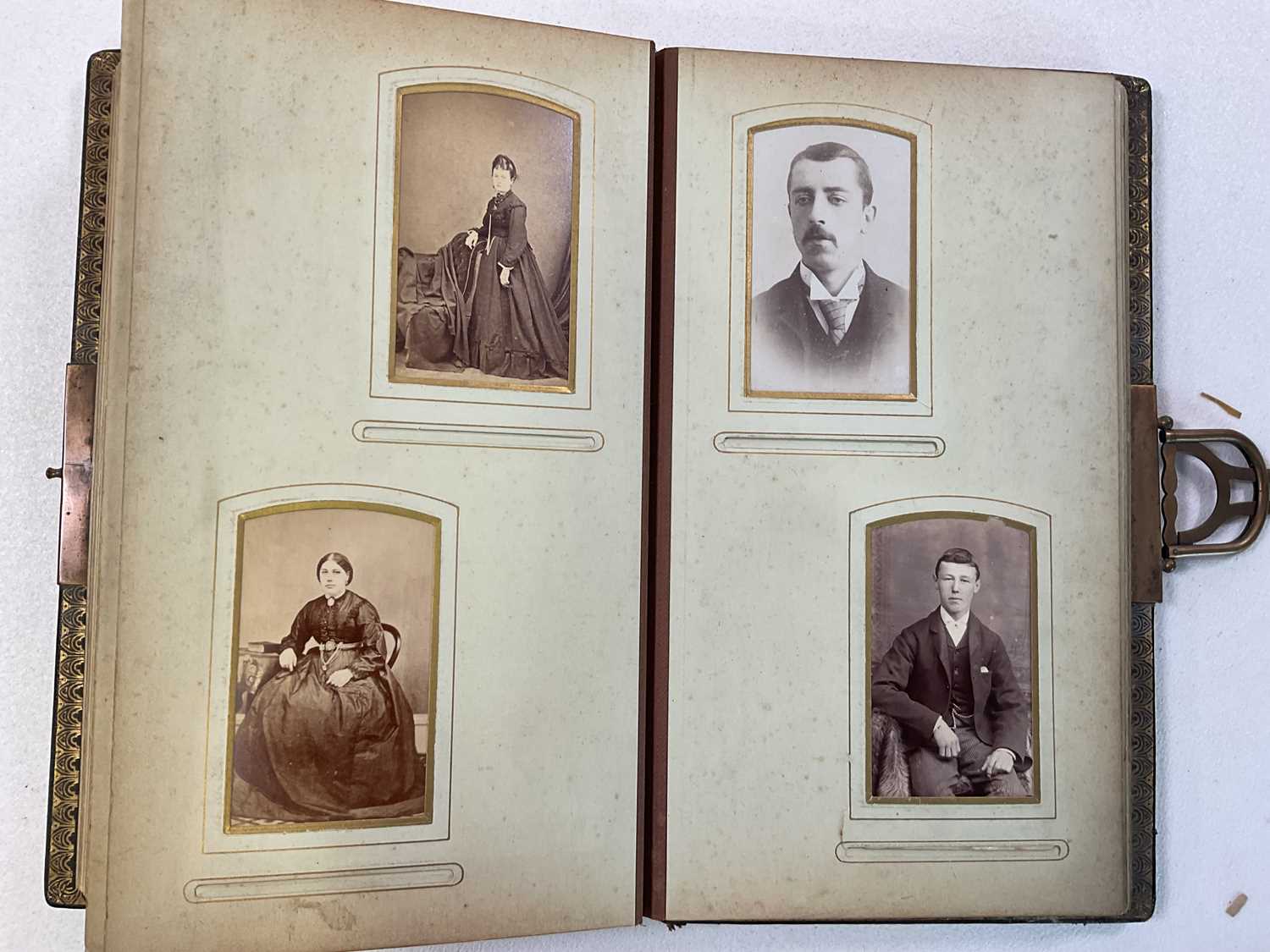 An Edwardian photograph album, almost full with many portrait photographs, LANG ANDREW; THE RED BOOK - Image 20 of 23