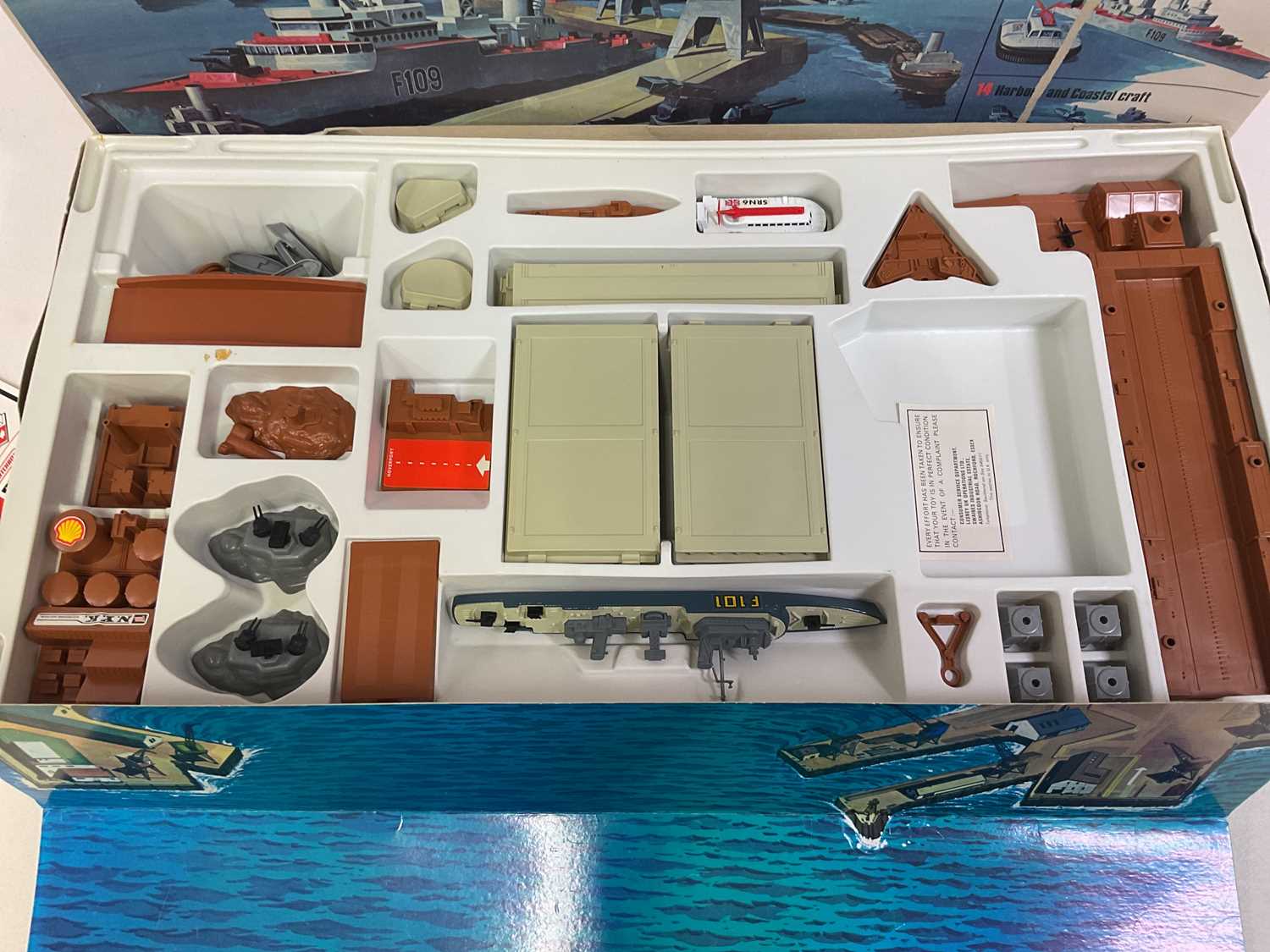 MATCHBOX; a Sea Kings Harbour Playset, with extra Battleship and a Tri-ang Queen Elizabeth liner, - Image 3 of 6